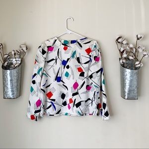 Vintage 80’s /90’s Pattern Longsleeve Blouse
